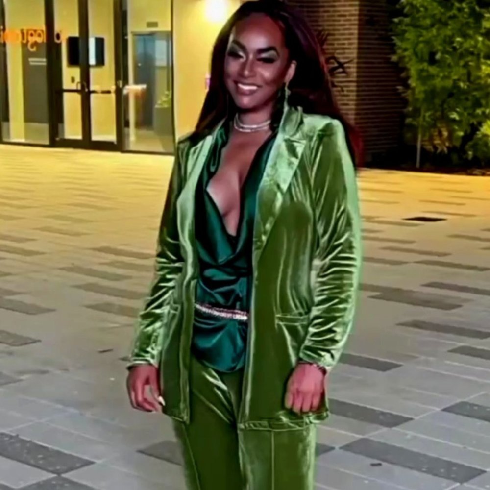 Green Velvet Jacket and Pants set...